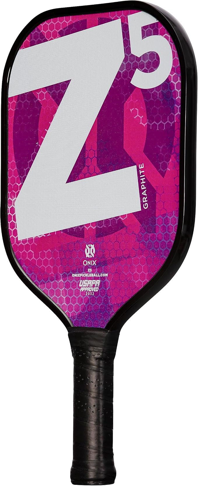 Onix Graphite MOD Z5 Carbon Fiber Pickleball Paddle with Wide-Body Shape. Honeycomb Core, Graphite Face & Cushion Comfort Pickleball Paddle Grip