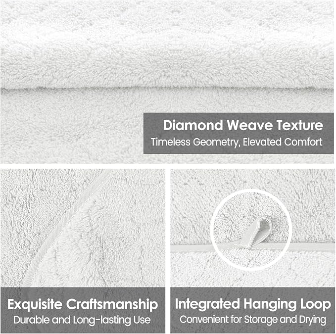 JML Microfiber Bath Towels Set of 2, 30 in x 60 in, Oversized, Ultra Soft, Super Absorbent, Fast Drying, No Fading Large Bathroom Towel Set for Sport, Travel, Fitness, SPA,Yoga (Coral Fleece - White)
