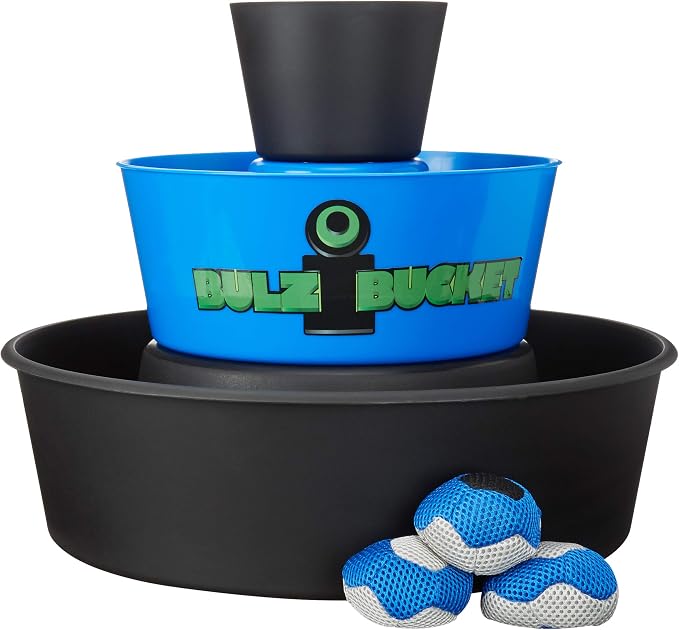 BULZiBUCKET Game by Water Sports - Beach, Tailgate, Camping, Yard, and Pool Games- Indoor/Outdoor Kids Toys - Pool Accessories Perfect for Family Game Night (Blue/Black)