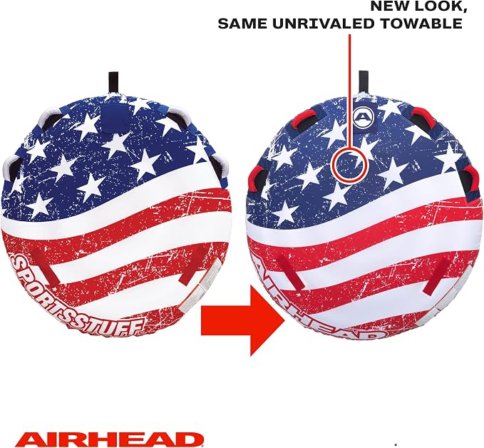 Sportsstuff Stars and Stripes Kit, 1 Rider Towable Tube with Rope and Pump