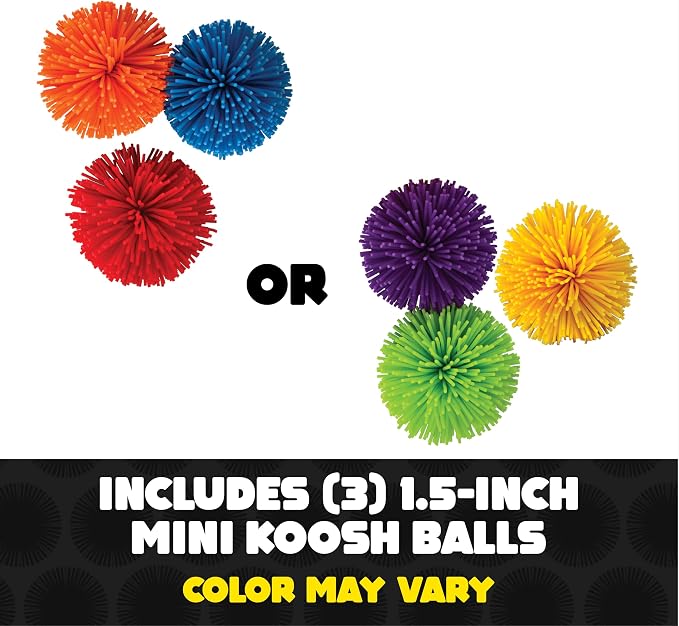 Koosh MINI Balls, Mini Variety 3 Pack - Beach Outdoor Games for Adults and Family, Fidget Toys, Koosh Balls, Screen-Free, Ages 3+