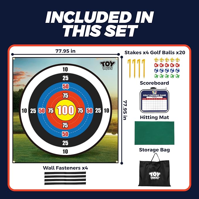 TOY Life Chipping Golf Practice Mats Golf Game Training Mat Indoor Outdoor Games for Adults Family Kids Outdoor Play Equipment Stick Chip Golf Set Backyard Game(Patented)