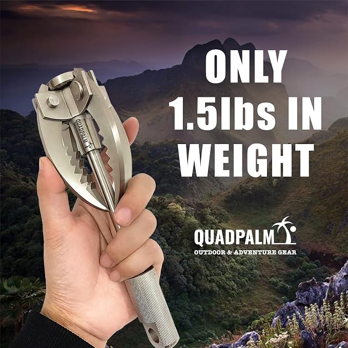 Grappling Hook and Rope 10M (32ft) - Multifunctional Heavy Duty Survival Hook - 4 Stainless Steel Folding Claws - Survival Gear - Outdoors Camping Hiking