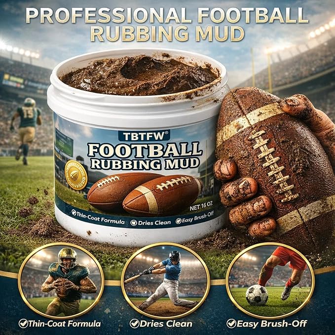TBTFW 16oz/8oz Football Rubbing Mud, Newly Upgraded Baseball Mud, The Baseball & Football Mud Used By The Pros, Suitable for Various Leather Ball Sports