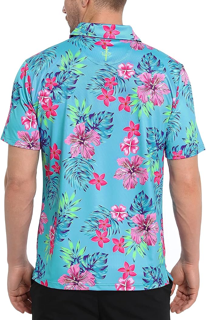 LRD Golf Shirts for Men UPF 50 Moisture Wicking Short Sleeve Polo Shirt