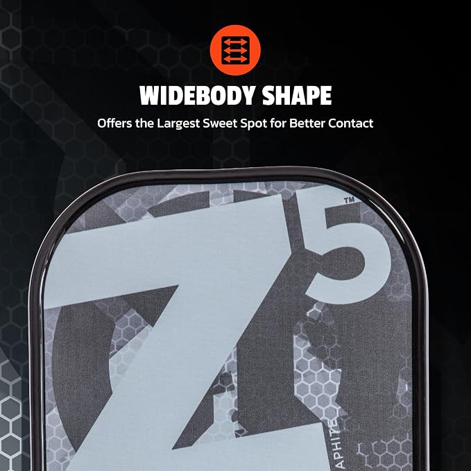 Onix Graphite MOD Z5 Carbon Fiber Pickleball Paddle with Wide-Body Shape. Honeycomb Core, Graphite Face & Cushion Comfort Pickleball Paddle Grip