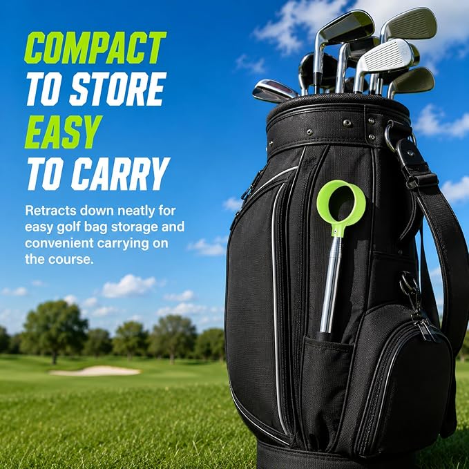 Golf Ball Retriever 9Ft/12Ft/14.5Ft/16.3Ft/20Ft Golf Ball Retriever Telescopic，Professional Stainless Steel Ball Retriever Tool Golf
