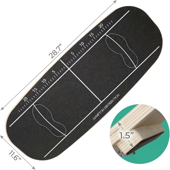 Golf Pressure Plate with Bottom Button Prompt Sound Function, Solid Wood Golf Weight Shift Board, Golf Balance Board Training Aid For Indoor Practice, Golf Training Equipment, Hampton Distribution