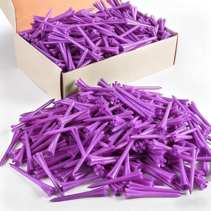 FINGER TEN Golf Tees Plastic Unbreakable Easy to Find Bulk Value 200/500/1000 Count, 2 3/4 3 1/4 Inch Tee Driving Range Reduce Friction, Green Red White USA Flag Practice