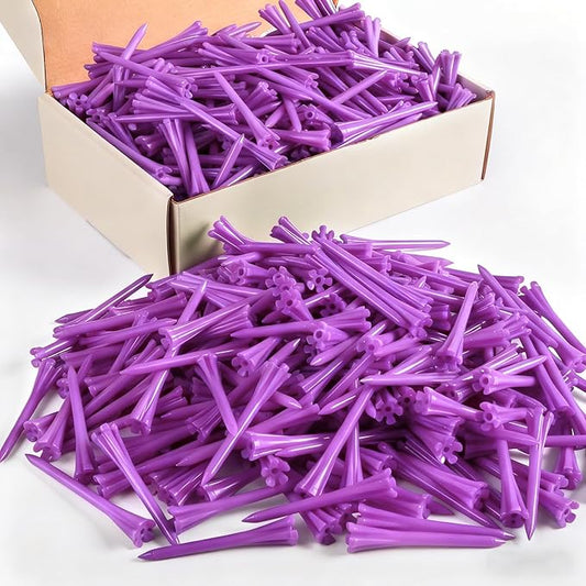 FINGER TEN Golf Tees Plastic Unbreakable Easy to Find Bulk Value 200/500/1000 Count, 2 3/4 3 1/4 Inch Tee Driving Range Reduce Friction, Green Red White USA Flag Practice