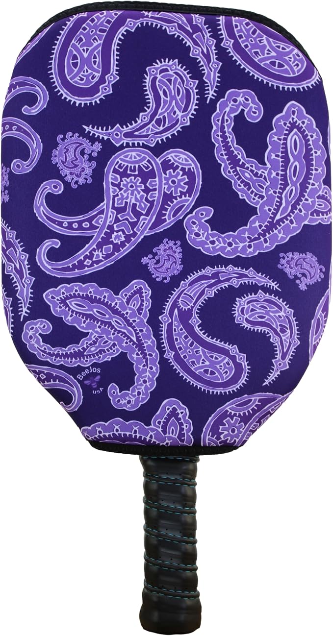 BeeJos Women's Paisley Collection: Premium Slip-On Pickleball Paddle Cover-Fits Standard Size Paddles-Zipperless (Paddle not Included) 2 Color Variations Handmade in USA