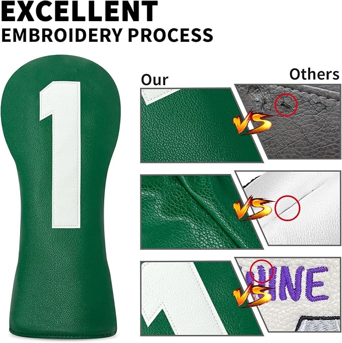 Premium Golf Head Covers - Golf Driver Head Covers, Protects Against Scratches and Damage, Specifically Designed for Fairway Woods.