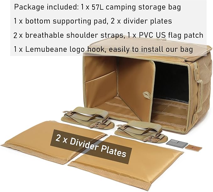 Tactical Camping Storage Bag Utility Tote Bag Camping Kitchen Organizer with Axe Holder & Shoulder Strap