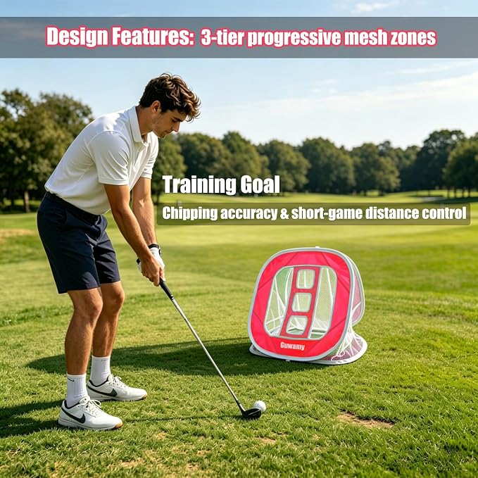 3-in-1 Pop Up Golf Chipping Net – Precision & Distance Trainer, Easy Indoor/Outdoor Setup – Ideal Gift