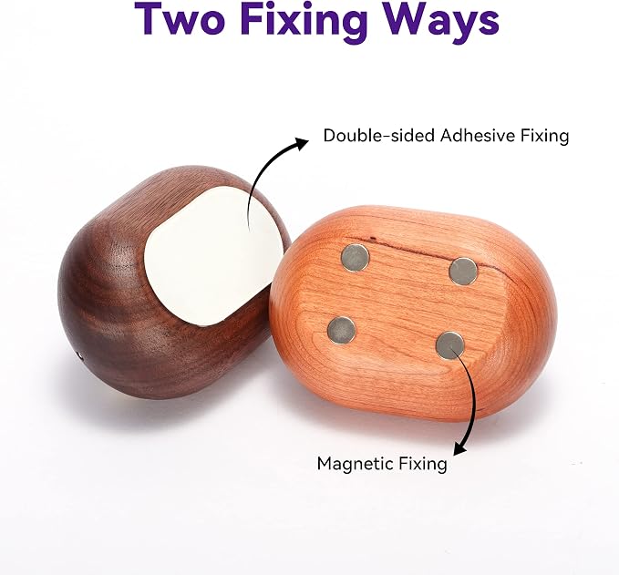 Shopkeepers Bell - Magnetic Attached Doorbell for Door Opening - Unique Office Ornament and Hanging Decoration for Business Entrance, Fridge Sticker and Barn Door (Walnut Oval)