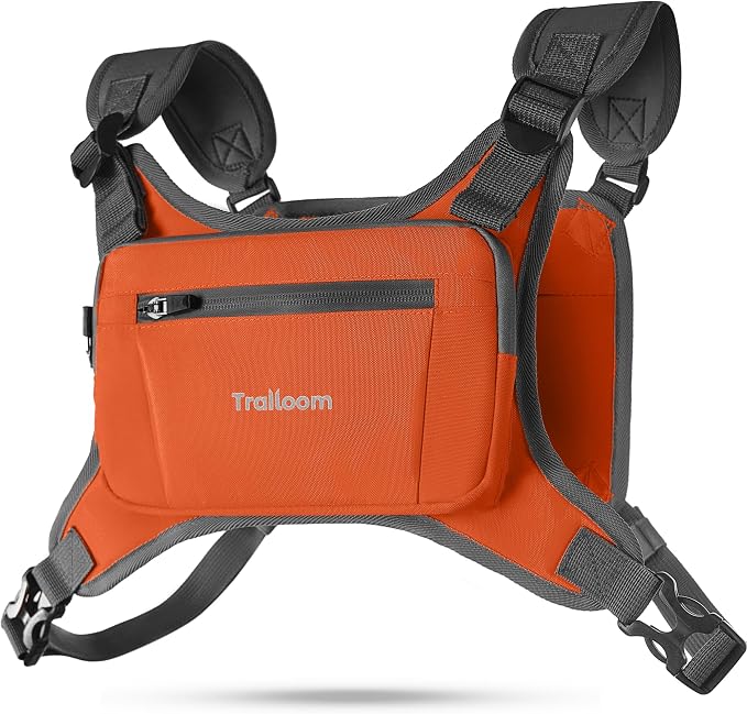 Trailoom Running Chest Pack, Reflective Vest, Water Repellent, Phone Holder, Workout Bag for Runners, Cycling, Biking, EDC Pouch, Jogging Carrier, Hidden Pocket, Men & Women, Lightweight