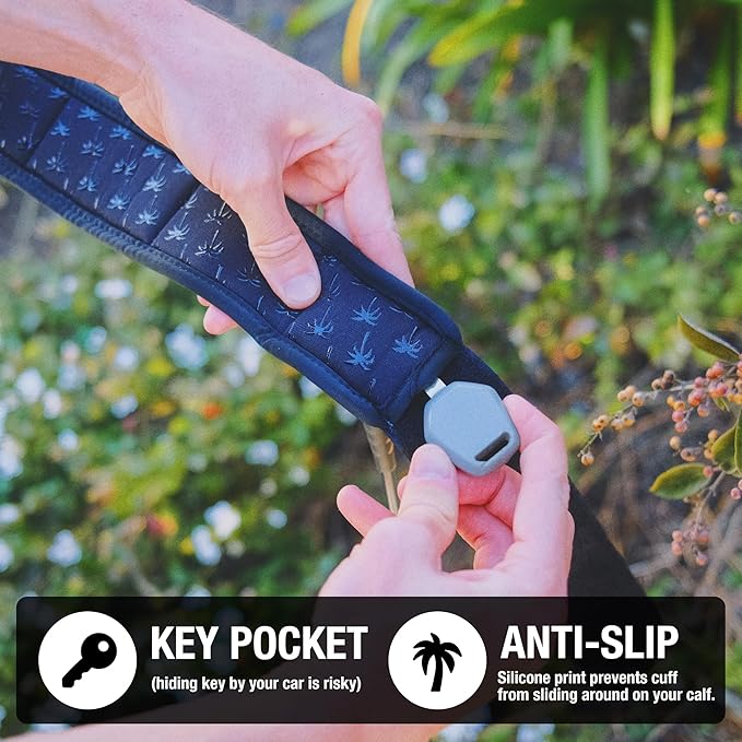 Ho Stevie! Longboard Calf Leash - Noseride Without Tripping - Strong, Light, Tangle-Free, Comfy Anti-Slip Leg Cuff with Key Pocket - 9/10/11 Feet