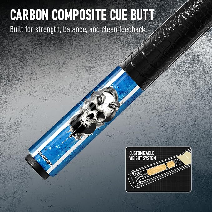 Series, Glass Fiber Pool Cue Stick, Uni-QR, 3/8-10, 5/16-18 Joint, Synthetic Leather Grip, 29" Glassfiber Shaft, 7-Layer Microfiber Tip