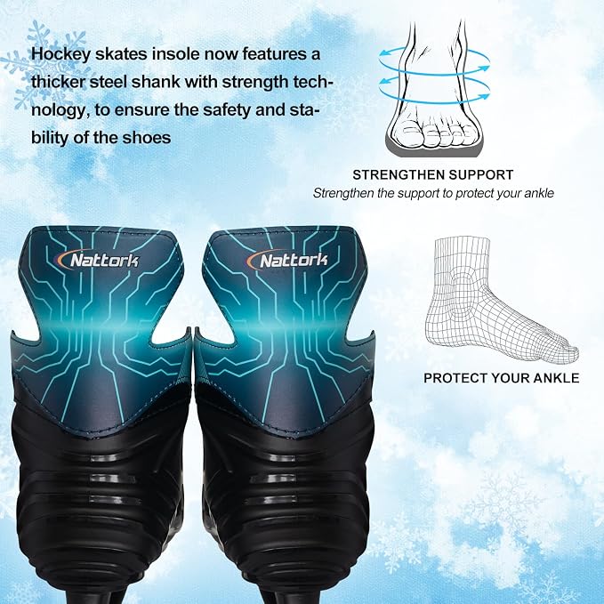 Nattork Ice Hockey Skates and Ice Skate Blade Guards