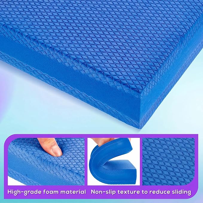 Hanaive 2/4/6 Pcs Balance Pad Foam Pad 11.81 x 7.87 x 1.97 Inch Yoga Mat Non Slip Cushion Exercise Knee Mat for Fitness Stability Stretching, Pilates, Physical Therapy, Core Trainer