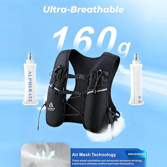 Alpheratz Running Vest for Runners, Hydration Compatible, Multiple Pockets, Adjustable - Long Distance & Marathon Running Vest