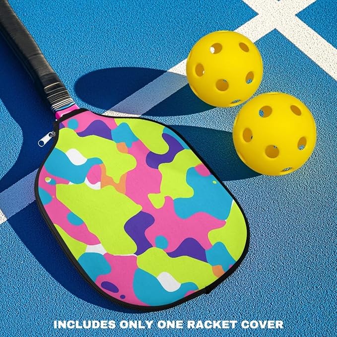 Blue Camo Corgi Pattern Print Pickleball Paddle Covers Only Paddles Holder Sleeve Fits Most Rackets