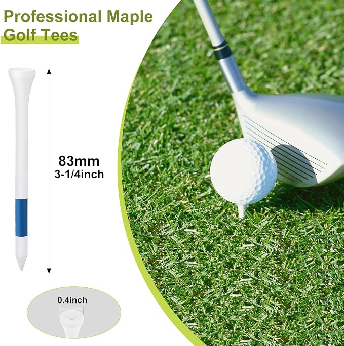 Vinsot 1000 Pcs Golf Tees Bulk 3-1/4'' Wooden Tees for Driving Range, Golf Club Accessories for Men Dad