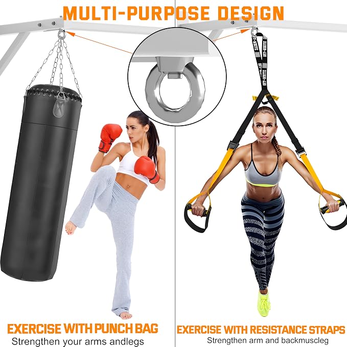 Pull Up Bar Wall Mounted, Heavy Duty 650 lbs Capacity Chin Up Bar, 48" Multi-Grip Strength Training Pull-up Bars, for Home Gym Garage/Backyard Total Body Workout, Ease Of Use Mounting