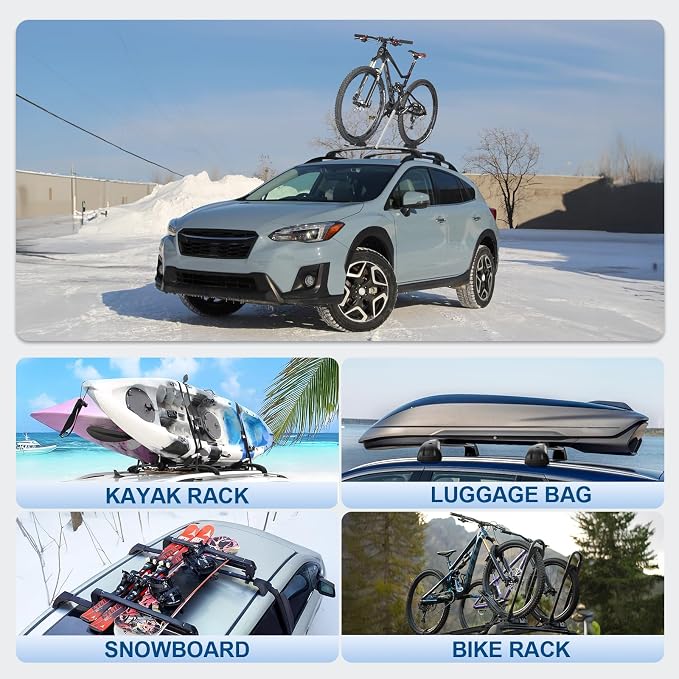Roof Rack Cross Bars Compatible with Subaru Ascent 2019-2026, 300LBS Heavy Duty Adjustable Aluminum Cargo Bar for Rooftop Carrier, Cross Bars for Luggage, Kayak, Canoe, Bike, Snowboard