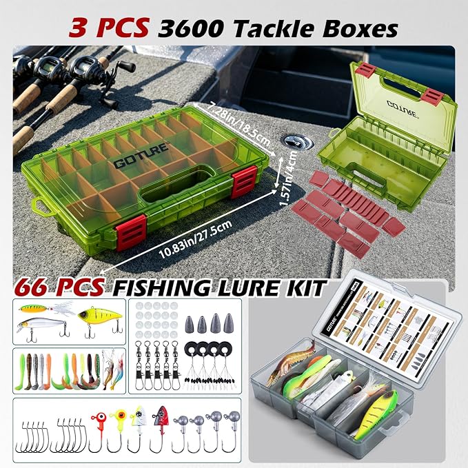 Goture Telescopic Fishing Rod and Reel Combo with Carrier Bag,1.8M-2.7M | Carbon Fiber Pole,5.2:1 Spinning Reel,Line,Pliers,Fish Gripper,Scissors,Lures Set, for Starter Travel Saltwater Freshwater