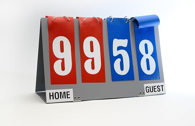 Tandem Sport 2 Digit Score Keeper - Score Flipper for Volleyball, Basketball, Baseball & Football - Tabletop Easy Flip Scoreboard