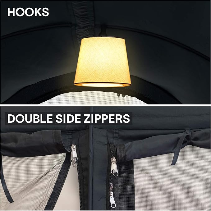 Alvantor® Bed Canopy Bed Tents 2-in-1 Dream Tents Privacy Space Twin Size Sleeping Tents Indoor Pop Up Portable Frame Curtains Breathable Gray Cottage Reducing Light & Air Ventilation