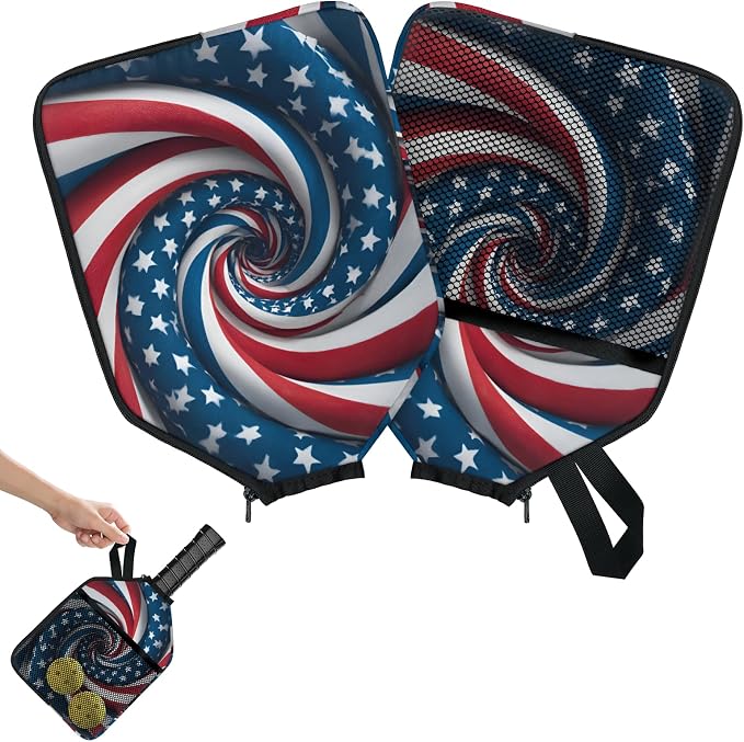 Stripe Design Pickleball Paddle Cover - Protective Polyester Sleeve for Paddles