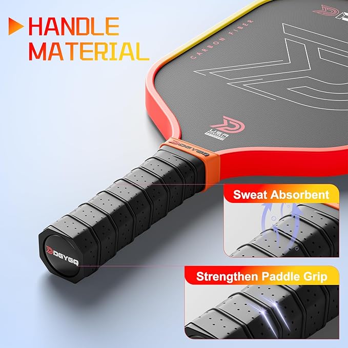 DGYGQ Pickleball Paddles with Polypropylene Honeycomb Core, T700SC Power Carbon Fiber Pickleball Paddle, Increased Power for Ultimate Spin & Consistency