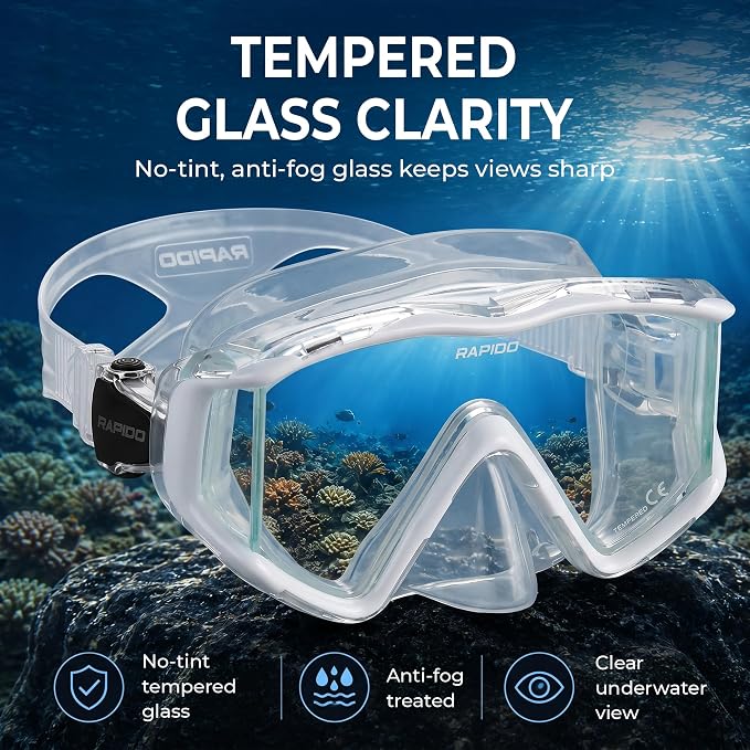 Rapido Clareza Three Lens Mask and Snorkel Combo