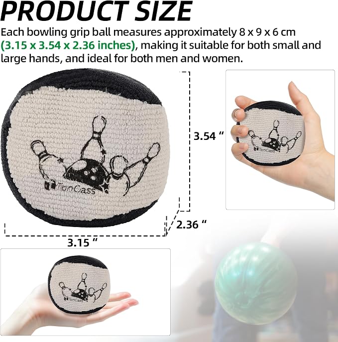 TonGass Microfiber Ultra Dry Bowling Grip Ball, Microfiber Bowling Grip Bags, Bowlings Powder Bag for Hands Use - Black & Grey