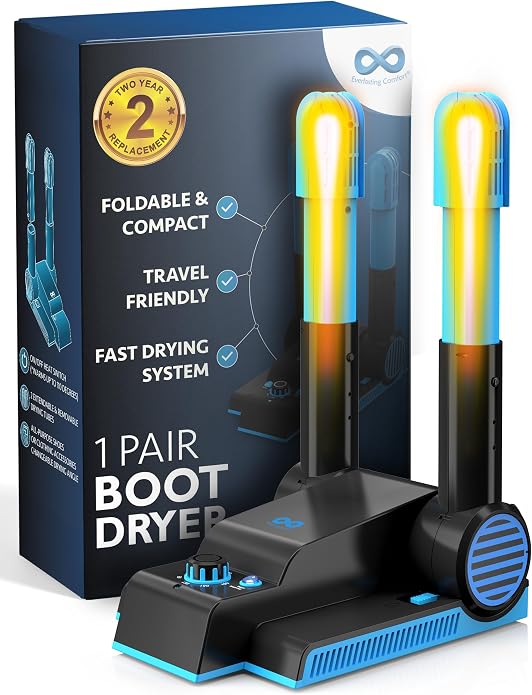 Everlasting Comfort Electric Boot Dryer for Work Boots, Silent Portable Shoe Dryer with Timer for Shoes, Boots and Cleats