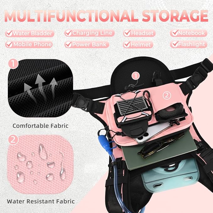 Criuage USA Patent Running Hydration Vest Backpack, Lightweight Chest Pack with 2.0L Water Bladder Bag Daypack for Hiking Running Cycling Race Marathon for Women Men