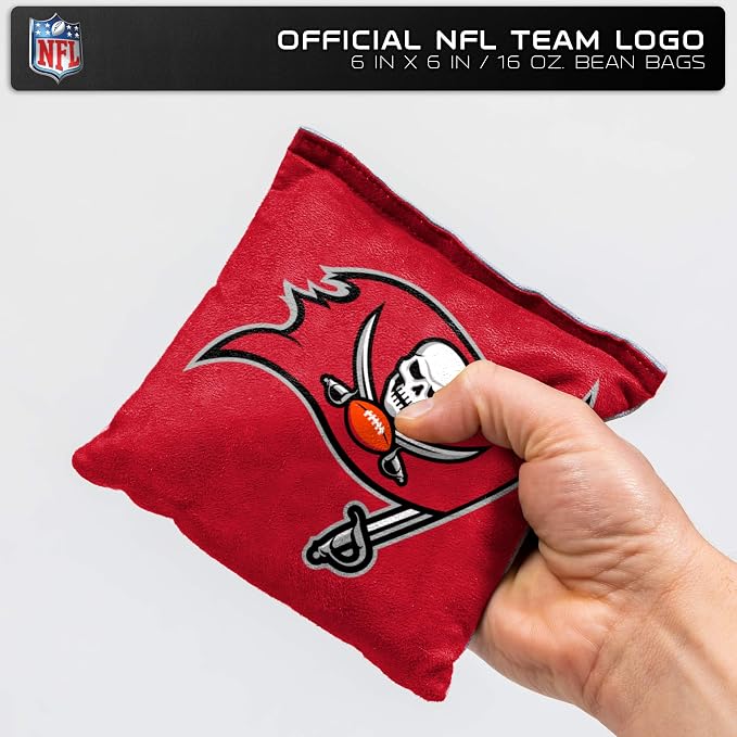 NFL Pro Football Dual Sided Bean Bags by Wild Sports, 8 Count, Premium Toss Bags for Cornhole Set - Great for Tailgates, Outdoors, Backyard