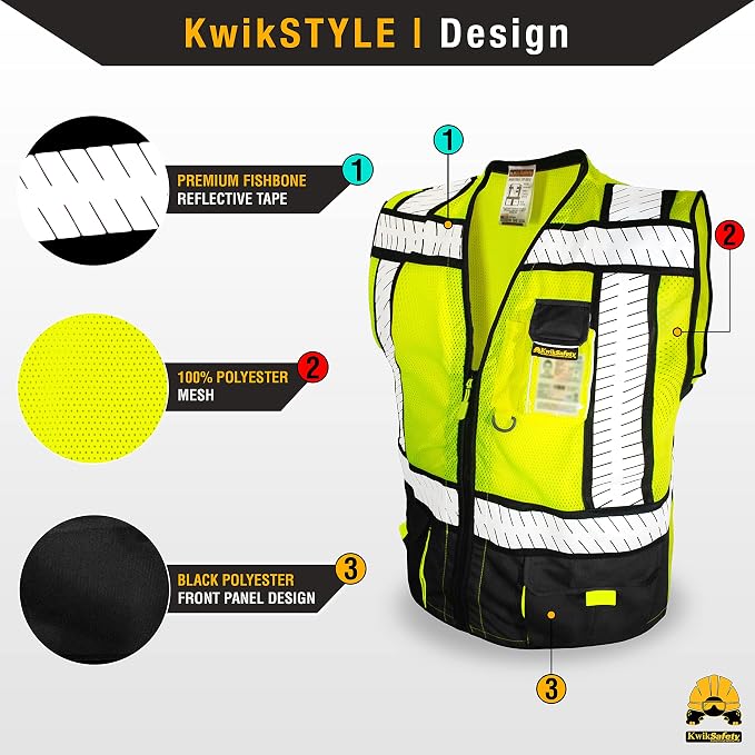 KwikSafety - SHERIFF & SPECIALIST Safety Vest [Multi-Use Pockets] Class 2 & Class 3 Hi Vis ANSI OSHA Safety Vest for Men