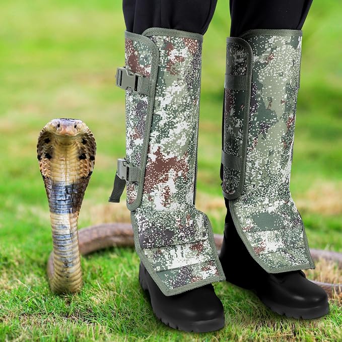 Liitrsh 3 Pairs Snake Gaiters for Hunting, Waterproof Leg Guards, Proof Gaiters for Hiking, Bite Protection for Shin Lower Legs, Adjustable Size for Men and Women