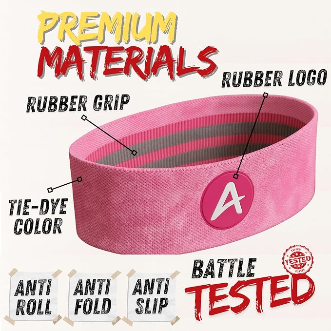 Buy More Discount AnaErgetic Premium Resistance Bands, Exercise Workout Bands for Women and Men, Pilates Yoga Flexbands, 4 Sets of Stretch Bands for Booty Legs, Durable Fabric, Home Workout