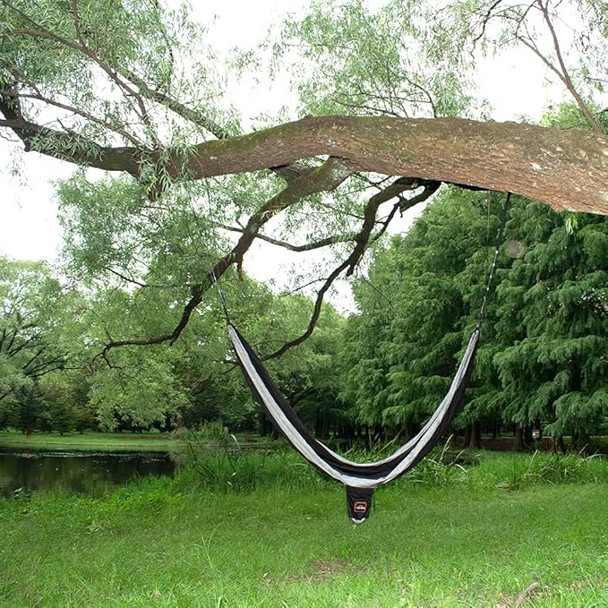 AnorTrek Camping Hammock, Super Lightweight Portable Parachute Hammock with Two Tree Straps Single or Double Nylon Travel Tree Hammocks for Camping Backpacking Hiking