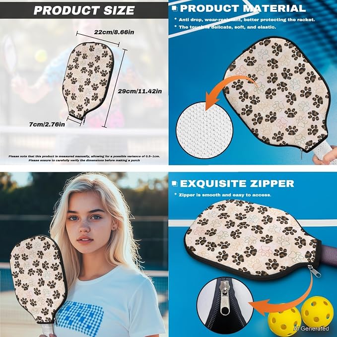 Pickleball Paddles Set 3PCS Pickleball Paddle Case Pickleball Racket Pickleball Bag Ideal for Beginners Gifts