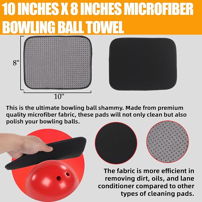 TonGass Bowling Basics Accessories Set, Microfiber Bowling Ball Seesaw Towel Set, Bowlings Cleaner Spray and Thumb Saver Protector (Right) Kit, Bowlings Rotating Ball Cup and Shoe Slider Sets