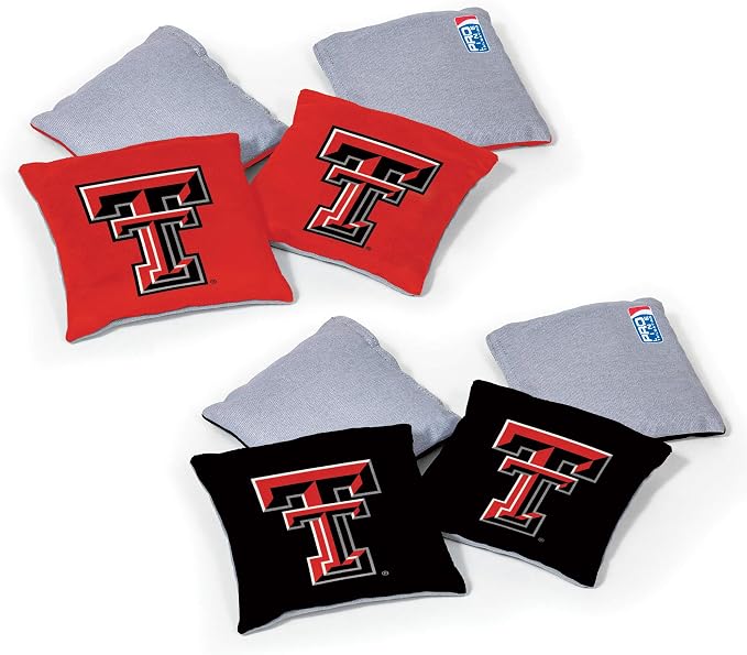 NCAA College Dual Sided Bean Bags by Wild Sports, 8 Count, Premium Toss Bags for Cornhole Set - Great for Tailgates, Outdoors, Backyard