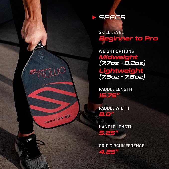 Selkirk Sport Vanguard Hybrid Pickleball Paddle | Carbon Fiber Pickleball Paddle with a Polypropylene X5 Core | Pickleball Rackets