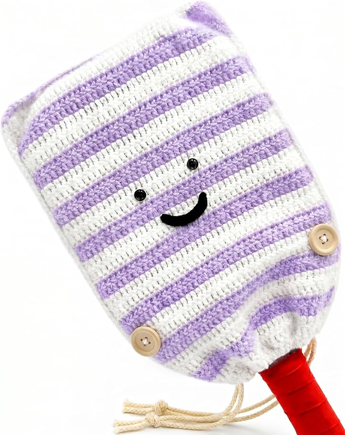 Crochet Pickleball Paddle Cover Gift - Handmade Case for Women&Men - Cute Accessories with Prensent Bag - Ready to Wrap for Players, Friends & Family, Thoughtful Holiday Crochet Set
