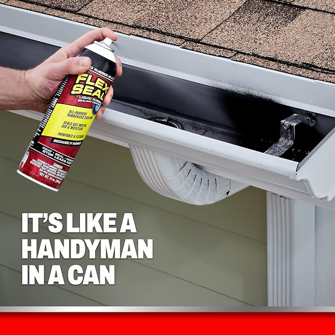 Flex Seal, 14 oz, 2-Pack, Black, Stop Leaks Instantly, Waterproof Rubber Spray On Sealant Coating, Perfect for Gutters, Wood, RV, Campers, Roof Repair, Skylights, Windows, and More