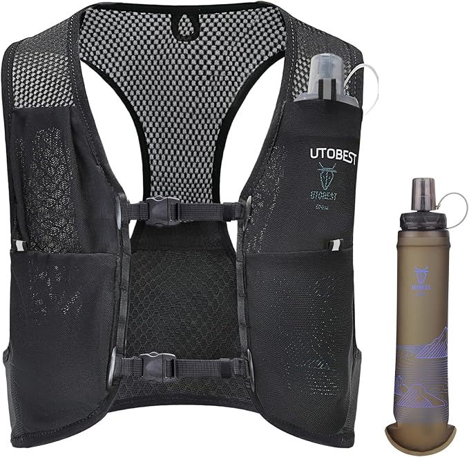 UTOBEST Running Vest for Women Men, Ultra-Light Minimalist Hydration Vest, Breathable Reflective Running Gear for Trail Hiking Jogging